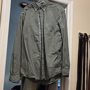 Nautica Men's Green Plaid Button Down Shirt